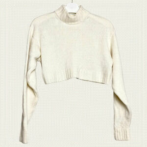 Aritzia Wilfred Free Cropped Mock Neck Merino Wool Sweater